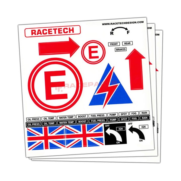 Racetech Scrutineer Sticker Sheet